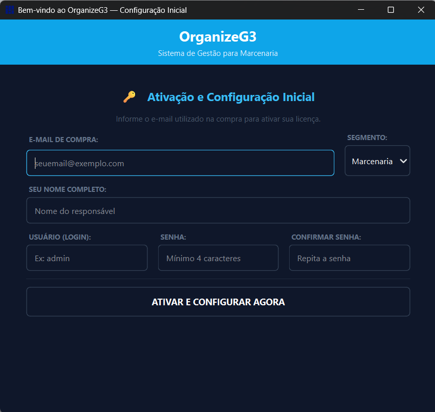 Ativação por e-mail